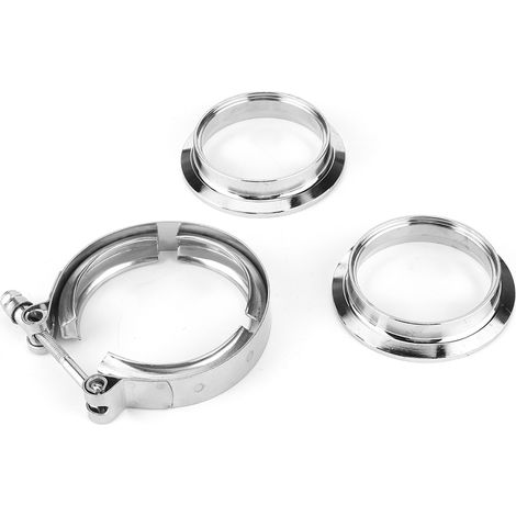 Kit de collier de serrage à bride VBand de 2,5 pouces en acier inoxydable T304 pour tuyaux d'échappement turbo (1/5)
