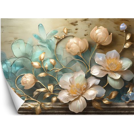 Papier peint Verre Abstrait Fleurs 100x70 (1/5)