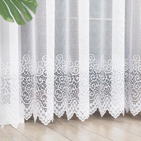 Violetta - Rideau jacquard prêt à poser, ourlet droit - 300 x 250 cm - blanc