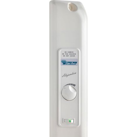 Radiatore elettrico a inerzia fluida 1430W, FARHO Eco R 13 elementi, Bianco, Analogico, Ruote incluse, Basso consumo, Garanzia 20 anni (1/2)