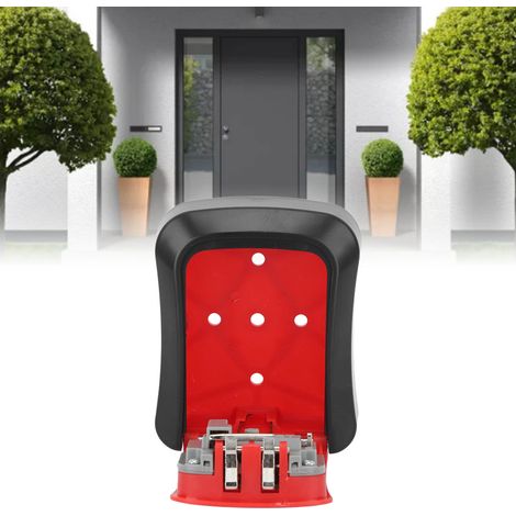 Boîte de Clés avec Code Réinitialisable - Coffret à Combinaison Portable 5 Clés Capacité Montage Mur Rouge ABS (1/5)