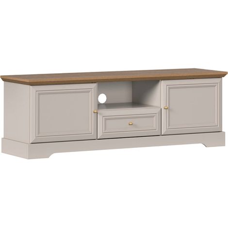 Meuble TV 2 portes 1 tiroir 155 cm Dulci Cachemire et Bois (1/5)