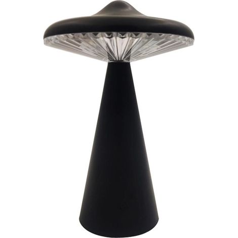 Lampe de bureau champignon 1pc Lumière ambiante LED UFO avec contrôle tactile Lumière ambiante mignonne et créative,veilleuse rechargeable par USB pour les bars,lumières de décoration noir (1/5)
