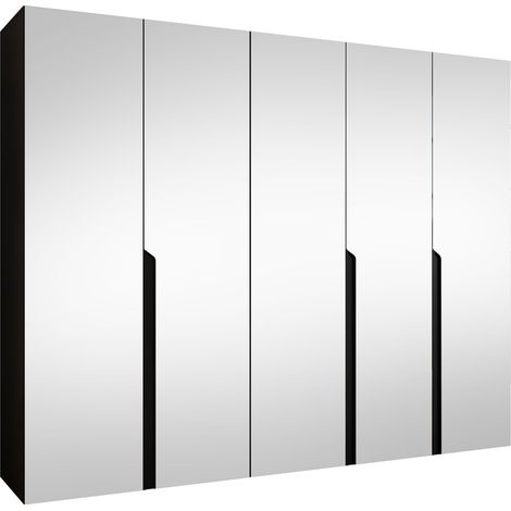 Armario Hartford 592, Negro, 202x250x52cm, Puertas de armario: Con bisagras, Número de estantes: 0 (1/5)