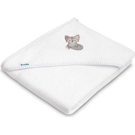 Toalla de baño de rizo 100x100 blanco lobo (1/5)