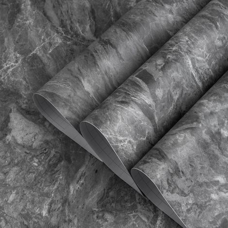 Klebefolie Möbel Dunkelgrau Marmoroptik Selbstklebende Vinyl 30CMx2M (1/5)
