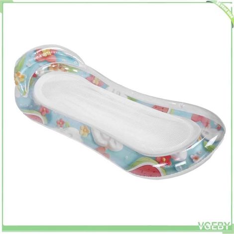 Tapis flottant pour piscine gonflable - FAFEICY - Chaise longue pliable motif pastèque - 160x85x30 cm - Appui-tête - PVC durable (1/4)