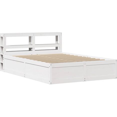 Maison Exclusive - Cadre de lit et tête de lit blanc 140x190 cm bois de pin massif