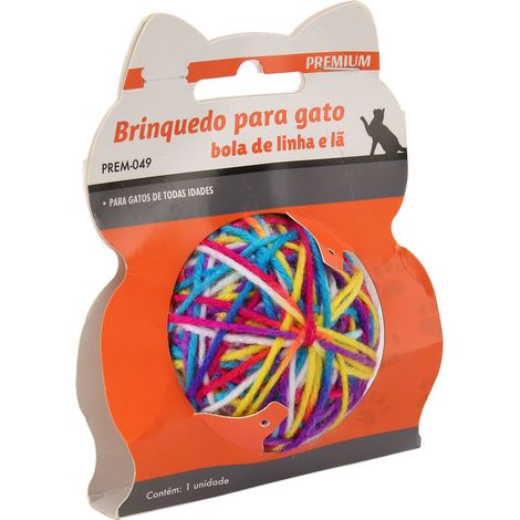 Jouet en laine pour chat, pelote de laine colorée pour le nettoyage des dents et pour soulager l'ennui des chatons d'intérieur. (1/5)