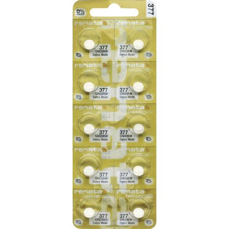 Renata Knopfzelle 377 10 St. 28 mAh