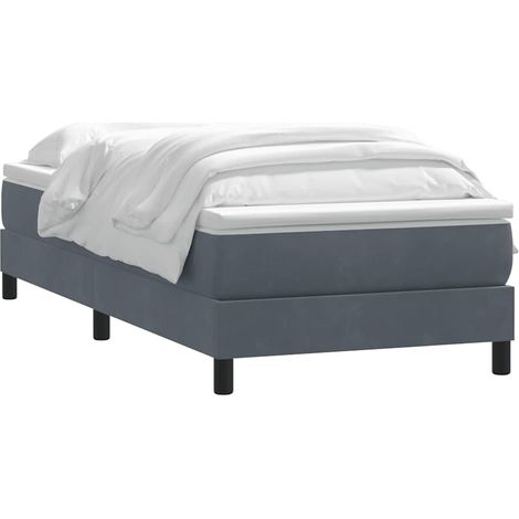 Boxspringbett mit Matratze Dunkelgrau 80x220 cm Samt vidaXL (1/5)