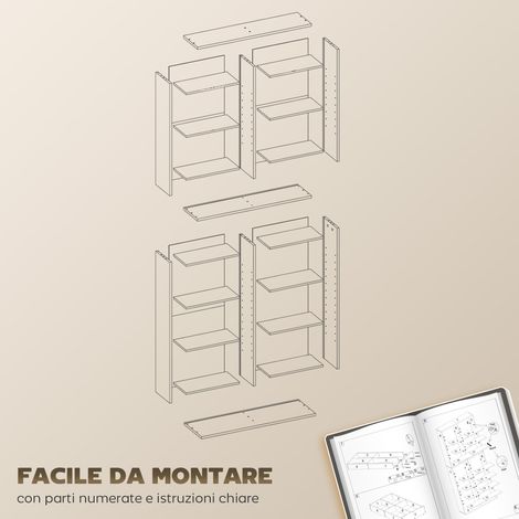 Meuble de rangement CD 14 étagères ajustables, capacité 640 CD ou 360 DVD, dimensions 78,5 x 24 x 175 cm, noir. (1/5)