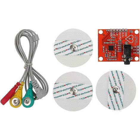 AD8232 Modul EKG-Sensor-Kit Herzfrequenzmessung mit Elektrodenleitung DC 3,3 V (1/4)