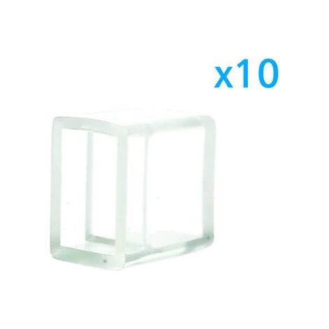 10 PZ Gommini PVC Morbida 10X6 mm per Chiusure Striscia Bobina Led Impermeabile