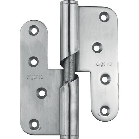 Paumelle menuiserie bois à Hélice inox, 100x86x3, droite montant - ARGENTA