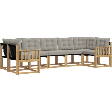 Set di divani da esterno 7 pz Bianco e Grigio Chiaro vidaXL (1/5)