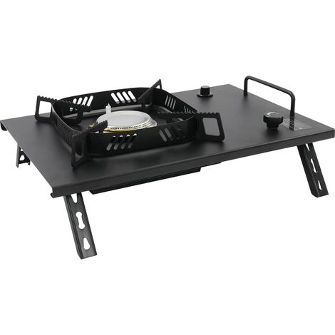Réchaud à gaz pliable d'extérieur 2700 W en acier inoxydable 304, allumage électronique, compatible avec table IGT pour camping, camping-car, table de cuisson d'urgence (1/5)