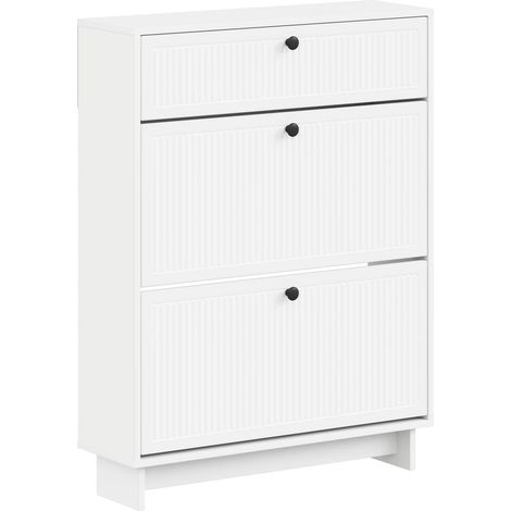 Schuhschrank EDE 78 x 24 x 103 cm Holzwerkstoff Weiß vidaXL (1/5)
