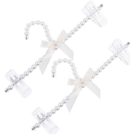2pièces Cintre à Vêtements Perles Artificielles Cintre pour Pantalons Créatifs pour Rangement (1/5)