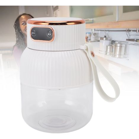 Licuadora portátil multifuncional, extractor de jugo eléctrico, gran capacidad de 600 ml, color blanco, ideal para familias y reuniones, vaso extraíble. (1/5)
