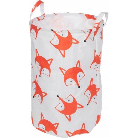 4living FOXY Cesto per la biancheria arancione motivo volpe 50x34 cm (1/2)