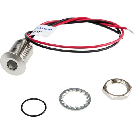 Voyant de panneau à LED LED lumineux Vert RS PRO, dia. 10mm, 10.8 13.2V c.c., IP67 ( Prix pour 1 )