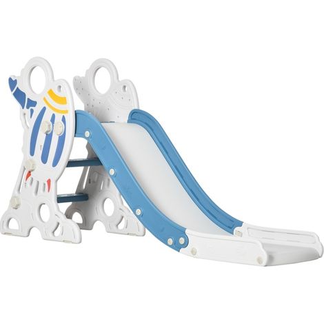 Scivolo per bambini in plastica blu design razzo 157 x 46,5 x 80 cm (1/5)
