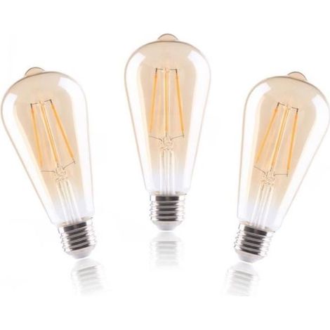 3x Ampoules LED Filament Retro E27 Dimmable 8W Équivalent 80W Blanc Chaud 800LM Ampoule de verre Décoration intérieur Edison Vintage (1/4)