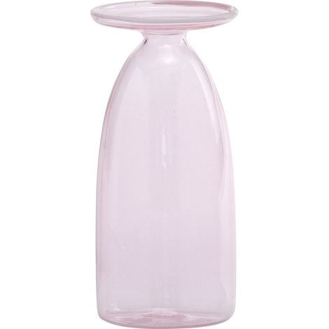 Vasetto Un Fiore in vetro borosilicato soffiato a mano, colore Rosa, capacità 22 cl, design raffinato ed elegante con imboccatura svasata decorativa