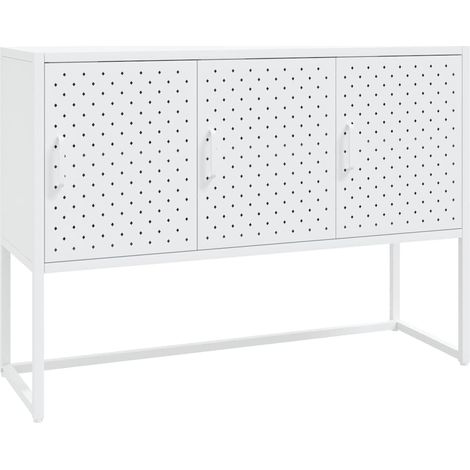 Maison Exclusive - Credenza Bianca 105x35x75 cm in Acciaio (1/5)