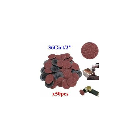50Pcs 36 Grit 2' Roll verrouillage Ponage disques Type R Roloc Convient pour Abrasif (1/5)