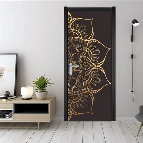 Aufkleber für Türen im Mandala-Design – Kreative Wandaufkleber für Fenster und zur Renovierung von Holztüren