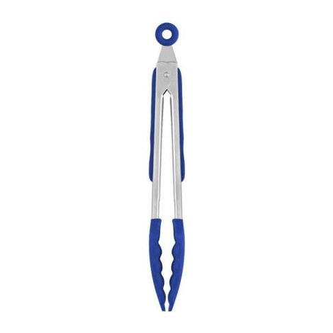 PINZAS SOLID+ INOXIDABLE SILICONA AZUL