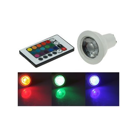 LED Strahler GU10 RGB, Fernbedienung, 3W