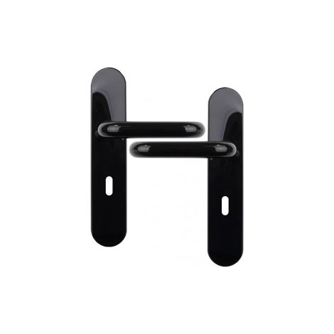 Ouvre&Déco – Poignée de porte tubulaire entrée de clé – 2 unités – Nylon noir – Entraxe 195 mm – Fixation sans reperçage (1/2)