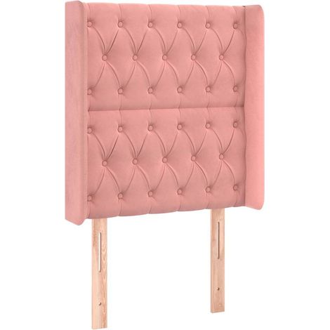 Maison Exclusive - Cabecero con orejas de terciopelo rosa 83x16x1 (1/5)