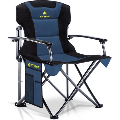 Symino Chaise Pliante Camping Max de 150kg avec Accoudoirs - Fauteuil Pliable pour Jardin/Pêche/Extérieur