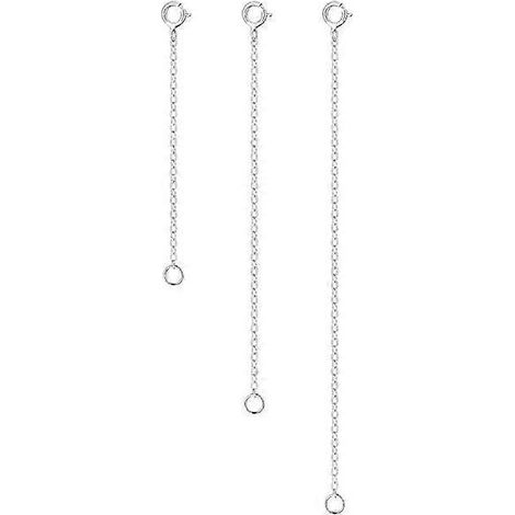 Chaîne d'extension en argent sterling 925 pour femme, permettant d'allonger colliers et bracelets. (1/5)