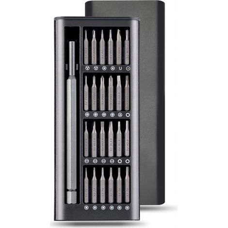 Un set di cacciaviti di precisione 25 in 1 in una custodia apribile