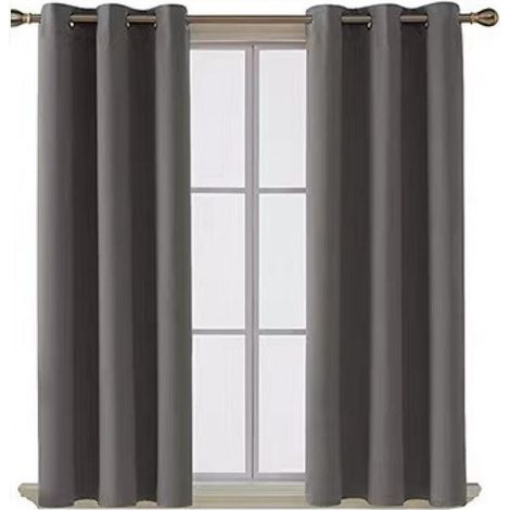 (2xL117xH137, Gris) Rideau Occultant 2 Pièces, Rideau Thermique Isolant Anti Chaleur Tenture Opaque à Oeillets Isolation Lumiere Anti UV Decoration Chambre Maison Salon Intérieurs. (1/5)