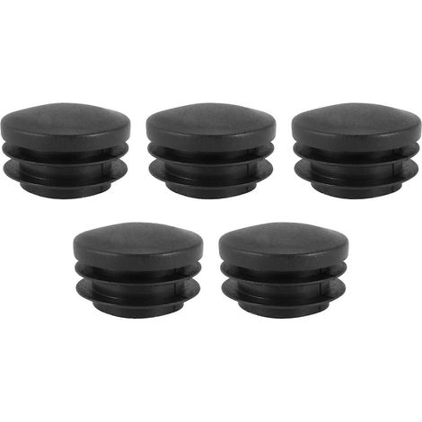Bouchons d'extrémité en plastique noir de 35 mm de diamètre pour tubes ronds (5 pièces) - (1/5)