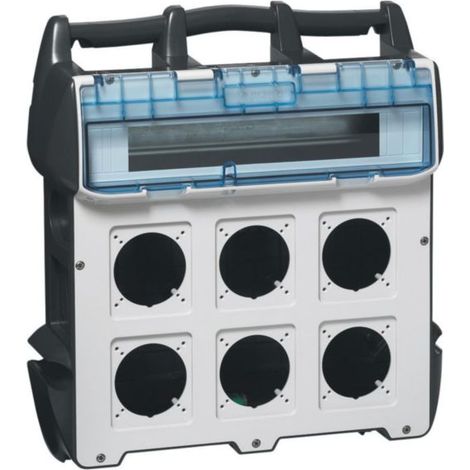 Cassetta da cantiere P17 IP44 IK09 40A da equipaggiare - 400V massimo - può ricevere fino a 6 prese - LEG058957