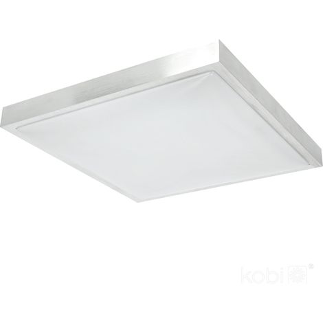 Plafonnier carré chromé 2 lumières E27 30 W SAMIRA B Kobi (1/5)