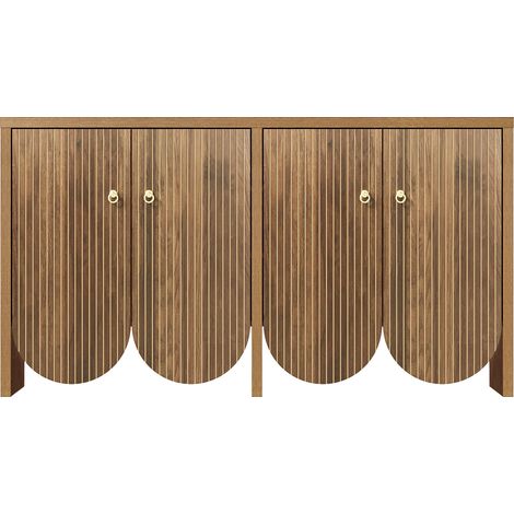 ELVMI Buffet et enfilade avec 4 Portes et Étagères Réglables, pour Salon Salle à Manger en MDF 147 × 40 × 80 cm Bois (1/4)