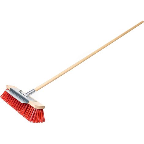 KOTARBAU Balai de rue 40 cm avec bord grattoir 25 cm avec manche en bois pour balayer les trottoirs (1/5)