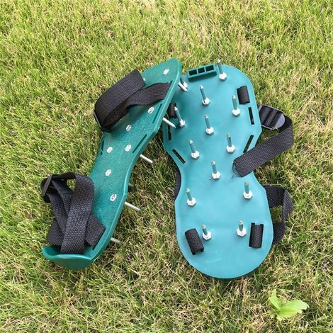 Ripper Shoes, Garden Mile Garden Lawn Aerator Shoes Aérateur de pelouse manuel avec 13 clous de 5,7 x 13 cm et fixations Paire de sandales universelles pour aérateur de pelouse (1/4)