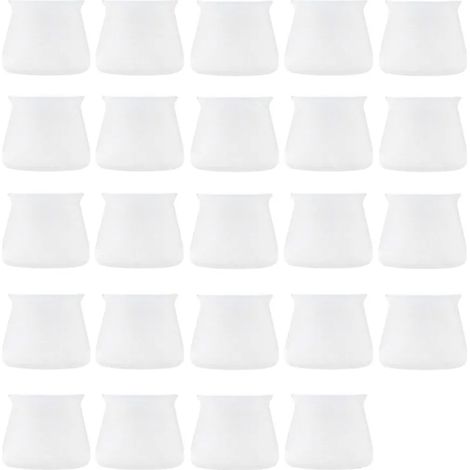 Cubiertas para patas de silla, deslizaderas de fieltro para sillas, tapas de protección para patas de silla para proteger suelos de arañazos y ruido, 24 unidades (silicona redonda, transparente) (1/4)