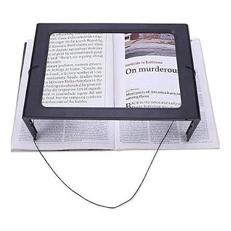 Loupe mains libres rectangulaire grand format, grossissement 2,5x, éclairée par LED (1/5)