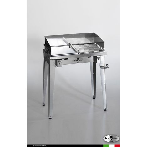 Grill 8.4 Inox Piastra mista - Senza portapiatti - Con paraschizzi - Senza kit mensola e ruote - Satinato - barbecue, griglia, giardino, carne, a gas, acciaio made in Italy