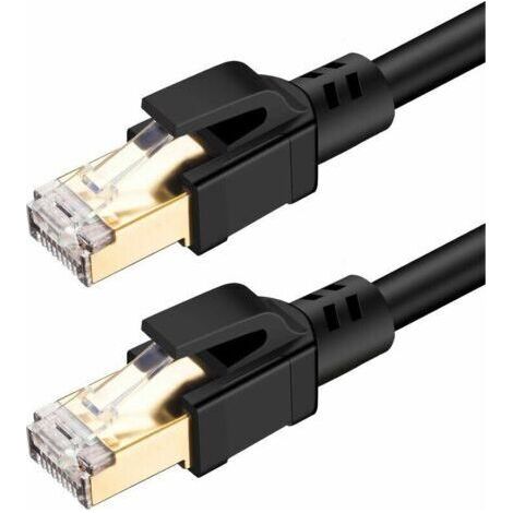 Câbles Ethernet Câble Cat 8 Ethernet, LAN RJ45 Câble Réseau SFTP Vitesse 40 Gbps / 2000Mhz (30M) (1/4)